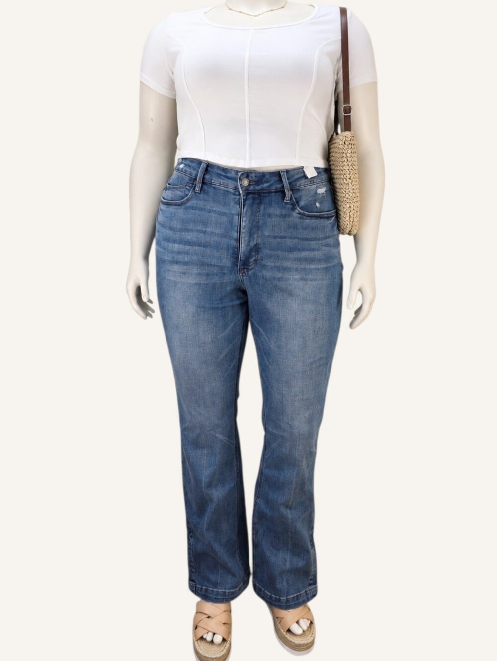 Judy Blue Darian 16W High Rise Tummy Control Side Slit Bootcut Jeans NWT